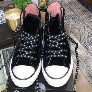 Converse All Star Hi velvet sneakers size 3